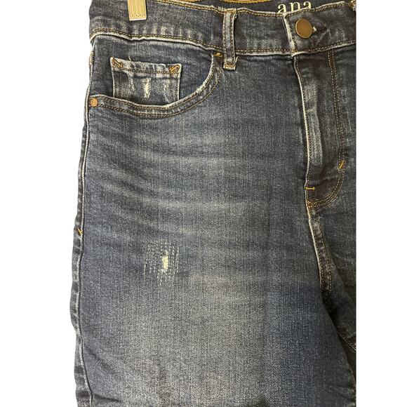 Ana Demin Jean Shorts High Rise Distressed Fray Hem Medium Wash Women’s Size 10 - Picture 2 of 6